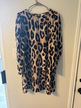 H&M leopard print dress size large women